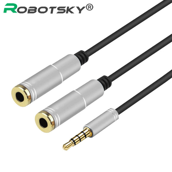 3.5mm Headset Mic 2 in 1 Audio Y Splitter Cable Universal Aux Extension Cabo Cord For Microphone Mobile Phone Adapter Connector