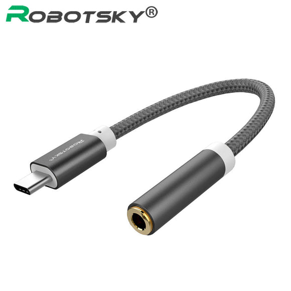 Braided USB3.1 Type C To 3.5mm Audio Cable Converter Adapter USB-C 3.1 Type-C  Male To 3.5 Earphone AUX Jack For Letv 2 Xiaomi 6