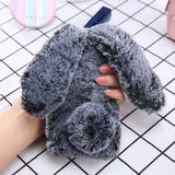 Fashion Soft Fluffy Wool Hair Fur Long Ear Rabbit Phone Cases for iphone 7 6 6s Plus Cover Bling Diamond Bow elegant Fitted Case