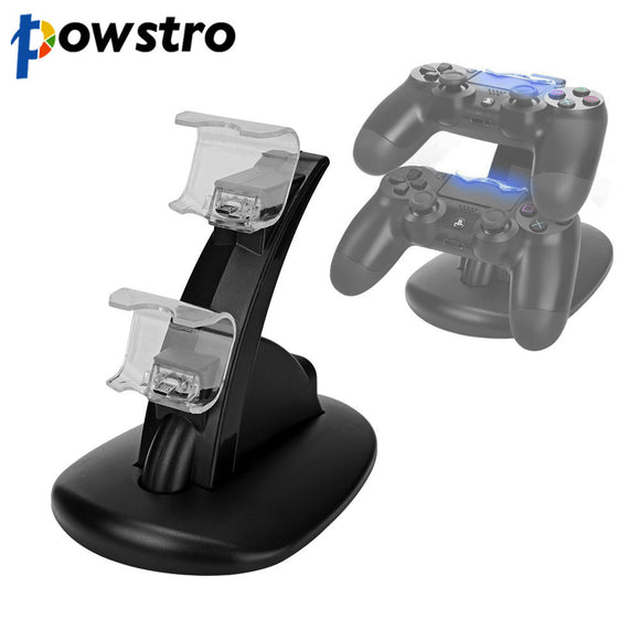 Dual USB Charge Dock For Sony Playstation 4 Controller Charger For PS4 Games Accessories